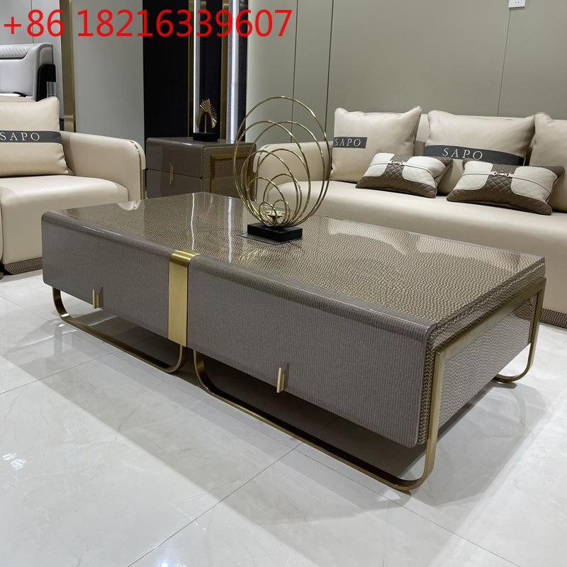 Office Furniture Hong Kong - Meja kopi panjang kayu solid mewah