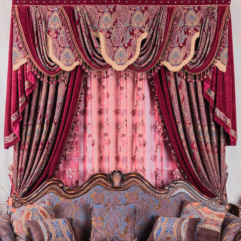 Office Furniture Hong Kong - Tirai Mewah Gaya Baroque, Valance Bergelombang