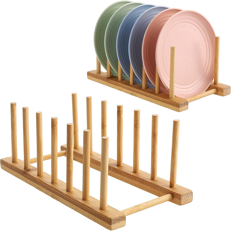 Room Divider Bamboo - 1 Buah/2 Buah Rak Piring Bambu,