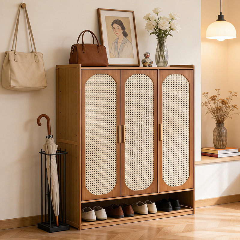 Room Divider Bamboo - Lemari sepatu bergaya antik dari bambu