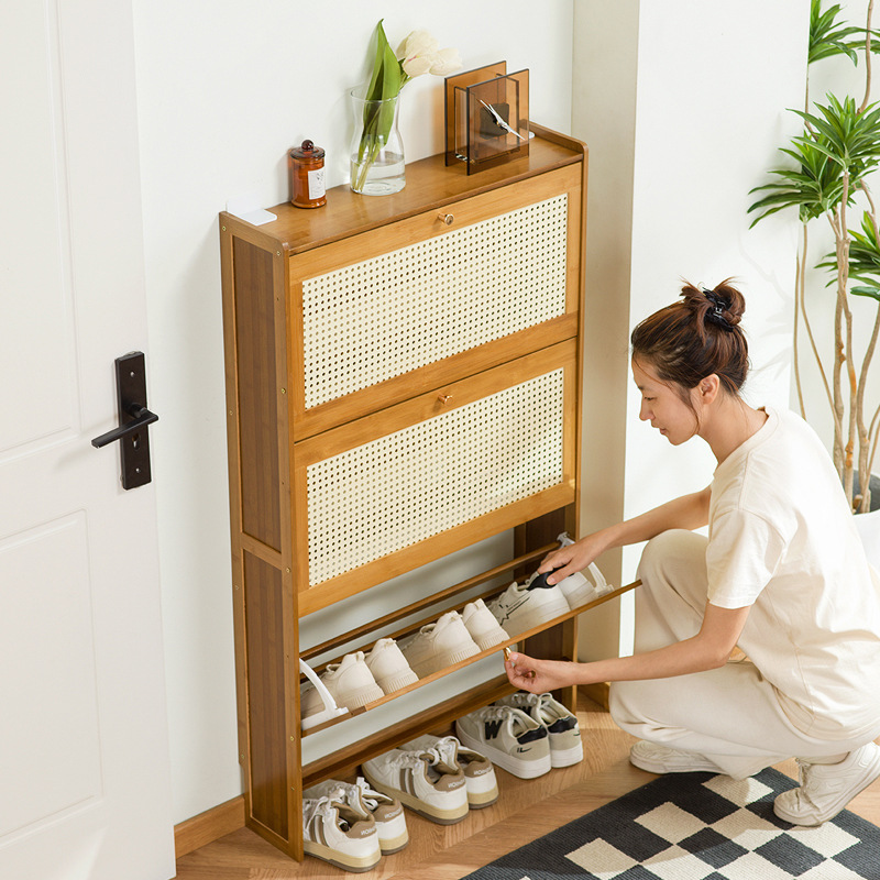 Lemari sepatu kayu rumah tangg - Room Divider Bamboo ulasan dan harga