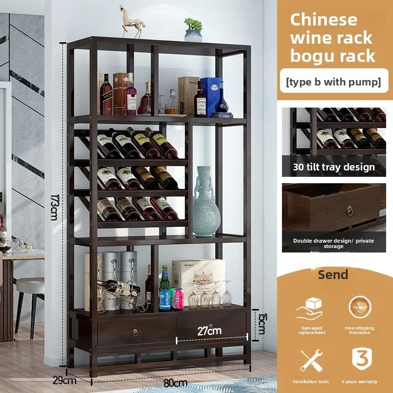 Lemari Pajangan Anggur Merah R - Room Divider Bamboo ulasan dan harga