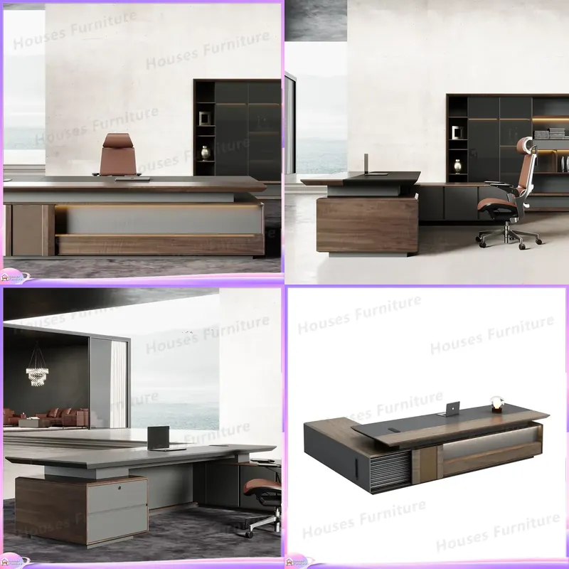 Meja Eksekutif Mewah Kayu Soli - Office Furniture Modern ulasan dan harga