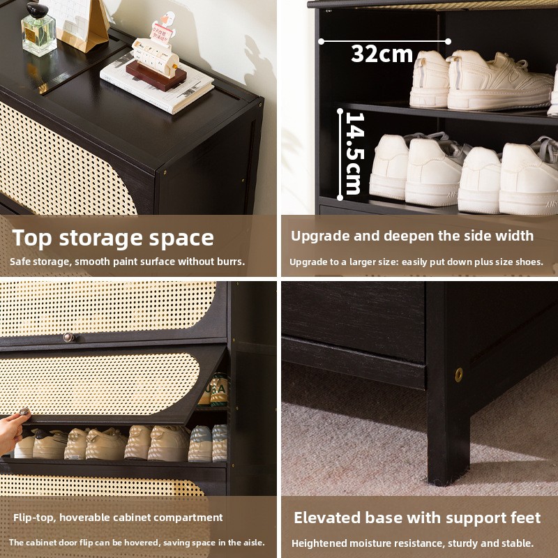 Lemari sepatu bambu hitam mode - Room Divider Bamboo ulasan dan harga